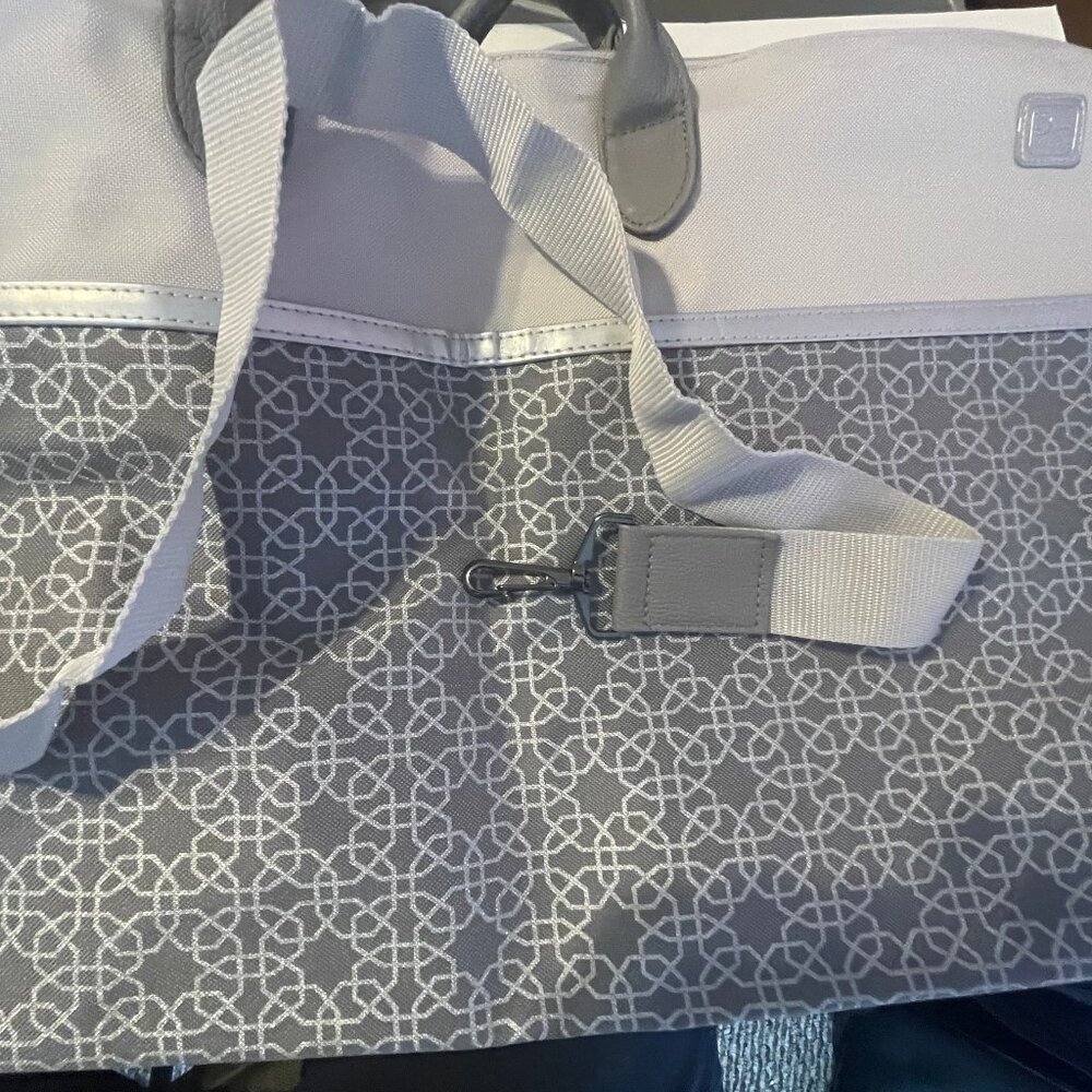JOANN Fabric Silver Duffle.